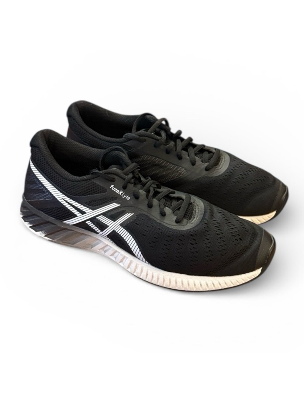 ASICS Fuze X Lyte Running Shoe Black/White Athletic Sneaker Mesh Train T670N 9